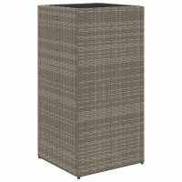 vidaXL Pflanzk&uuml;bel 2 Stk. Grau 40x40x80 cm Poly Rattan