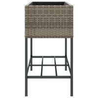 vidaXL Hochbeete mit Ablage 2 Stk. Grau 90x40x75 cm Poly Rattan