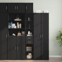 vidaXL Hochschrank Schmal Schwarz 30x42,5x225 cm Holzwerkstoff