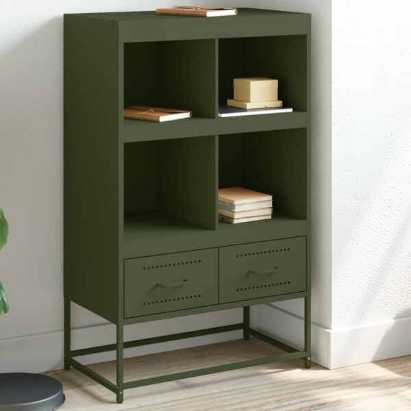 vidaXL Highboard Olivgr&uuml;n 68,5x39x111,5 cm Kaltgewalzter Stahl