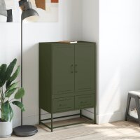 vidaXL Highboard Olivgr&uuml;n 68x39x111,5 cm Kaltgewalzter Stahl