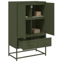 vidaXL Highboard Olivgr&uuml;n 68x39x111,5 cm Kaltgewalzter Stahl