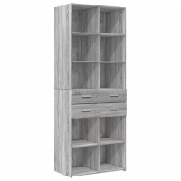 vidaXL Hochschrank Grau Sonoma 70x42,5x225 cm Holzwerkstoff