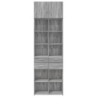 vidaXL Hochschrank Grau Sonoma 70x42,5x225 cm Holzwerkstoff