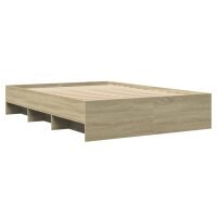 vidaXL Bettgestell Sonoma-Eiche 120x200 cm Holzwerkstoff