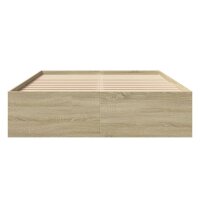 vidaXL Bettgestell Sonoma-Eiche 120x200 cm Holzwerkstoff