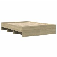 vidaXL Bettgestell Sonoma-Eiche 120x200 cm Holzwerkstoff