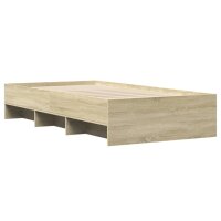 vidaXL Bettgestell Sonoma-Eiche 90x200 cm Holzwerkstoff