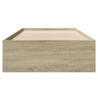 vidaXL Bettgestell Sonoma-Eiche 90x200 cm Holzwerkstoff