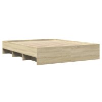 vidaXL Bettgestell Sonoma-Eiche 150x200 cm Holzwerkstoff