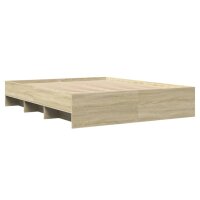 vidaXL Bettgestell Sonoma-Eiche 150x200 cm Holzwerkstoff