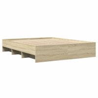 vidaXL Bettgestell Sonoma-Eiche 160x200 cm Holzwerkstoff