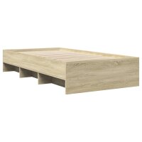 vidaXL Bettgestell Sonoma-Eiche 100x200 cm Holzwerkstoff