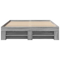 vidaXL Bettgestell Grau Sonoma 120x190 cm Holzwerkstoff