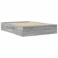 vidaXL Bettgestell Grau Sonoma 120x190 cm Holzwerkstoff