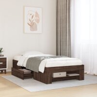 vidaXL Bettgestell Braun Eichen-Optik 90x190 cm Holzwerkstoff