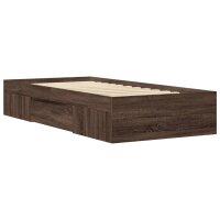 vidaXL Bettgestell Braun Eichen-Optik 90x190 cm Holzwerkstoff