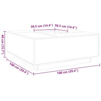 vidaXL Couchtisch Schwarz 100x100x40 cm Holzwerkstoff