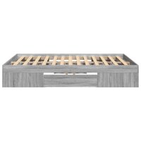 vidaXL Bettgestell Grau Sonoma 135x190 cm Holzwerkstoff