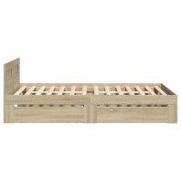 vidaXL Bettgestell mit Kopfteil Sonoma-Eiche 75x190 cm Holzwerkstoff