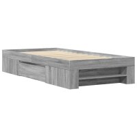 vidaXL Bettgestell Grau Sonoma 75x190 cm Holzwerkstoff