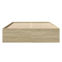 vidaXL Bettgestell Sonoma-Eiche 120x190 cm Holzwerkstoff