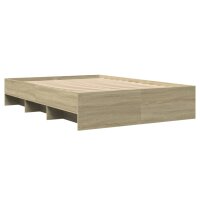 vidaXL Bettgestell Sonoma-Eiche 120x190 cm Holzwerkstoff