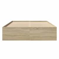 vidaXL Bettgestell Sonoma-Eiche 140x190 cm Holzwerkstoff