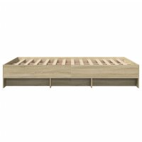 vidaXL Bettgestell Sonoma-Eiche 140x190 cm Holzwerkstoff