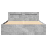 vidaXL Bettgestell mit Kopfteil Betongrau 140x190 cm Holzwerkstoff