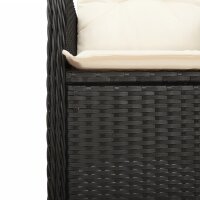 vidaXL 9-tlg. Garten-Bistro-Set mit Kissen Schwarz Poly Rattan