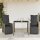 vidaXL 3-tlg. Garten-Bistro-Set mit Kissen Grau Poly Rattan