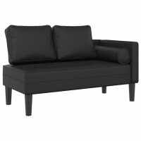 vidaXL Chaiselongue mit Kissen Schwarz Kunstleder