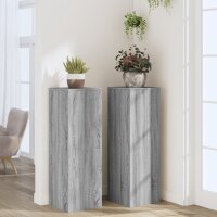 vidaXL Pflanzenst&auml;nder 2 Stk. Grau Sonoma 33x33x100 cm Holzwerkstoff