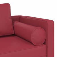 vidaXL Chaiselongue mit Kissen Weinrot Kunstleder