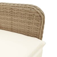 vidaXL 9-tlg. Garten-Bistro-Set mit Kissen Braun Poly Rattan