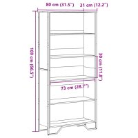 vidaXL B&uuml;cherregal Schwarz 80x31x169 cm Holzwerkstoff