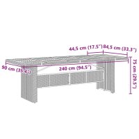 vidaXL 9-tlg. Garten-Bistro-Set mit Kissen Schwarz Poly Rattan