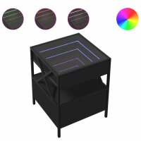 vidaXL Nachttisch mit Infinity-LED Schwarz 40x40x51 cm