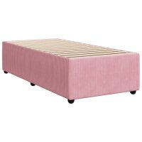 vidaXL Boxspringbett mit Matratze Rosa 80x200 cm Samt