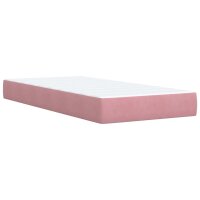 vidaXL Boxspringbett mit Matratze Rosa 80x200 cm Samt