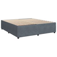 vidaXL Boxspringbett mit Matratze Dunkelgrau 180x200 cm Samt