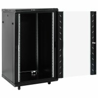 vidaXL 18U Netzwerkschrank 19" IP20 Schwarz...