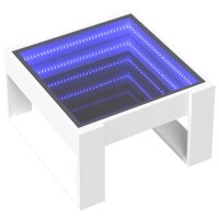 vidaXL Couchtisch mit Infinity-LED Wei&szlig; 50x53x30 cm