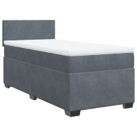 vidaXL Boxspringbett mit Matratze Dunkelgrau Samt