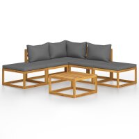 vidaXL 6-tlg. Garten-Lounge-Set mit Kissen Massivholz Akazie