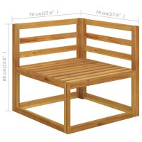 vidaXL 6-tlg. Garten-Lounge-Set mit Kissen Massivholz Akazie