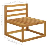 vidaXL 6-tlg. Garten-Lounge-Set mit Kissen Massivholz Akazie