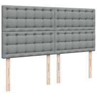 vidaXL Boxspringbett mit Matratze Hellgrau 200x200 cm Stoff