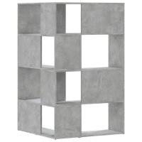 vidaXL Eck-B&uuml;cherregal 4 B&ouml;den Betongrau 85x85x140 cm Holzwerkstoff